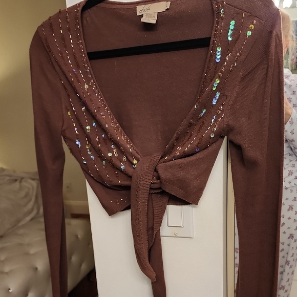 Debut Sequin Embellished Tie-Front - Picture 2 of 6